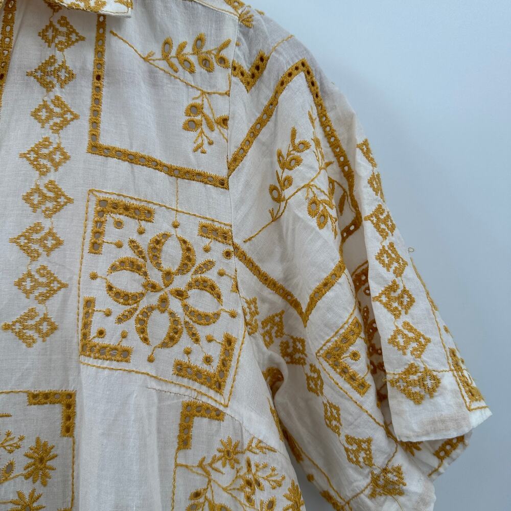 URBAN OUTFITTERS UO Smiwth White & Yellow Long Maxi Frock Dress // XS - Picture 8 of 16